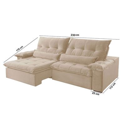 Sofá Nivus Linho 2 Módulos De 90cm B25cm Meu Sofá Online A294 Linho Creme