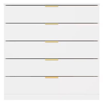 Guarda Roupa Bartira Diplomata com 7 Portas e 6 Gavetas Cômoda Diplomata com 5 Gavetas Cabeceira para Cama Box Casal e Queen Diplomata Branco/Avelã