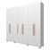 Guarda Roupa Bartira Diplomata com 7 Portas e 6 Gavetas Cômoda Diplomata com 5 Gavetas Cabeceira para Cama Box Casal e Queen Diplomata Branco/Avelã
