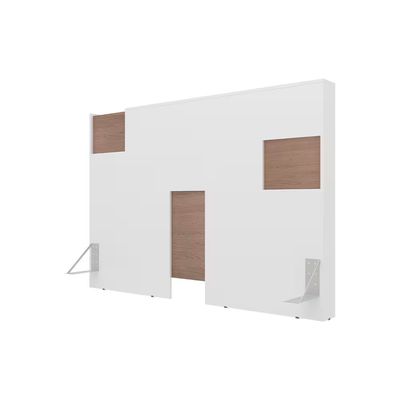 Guarda Roupa Bartira Diplomata com 7 Portas e 6 Gavetas Cômoda Diplomata com 5 Gavetas Cabeceira para Cama Box Casal e Queen Diplomata Branco/Avelã