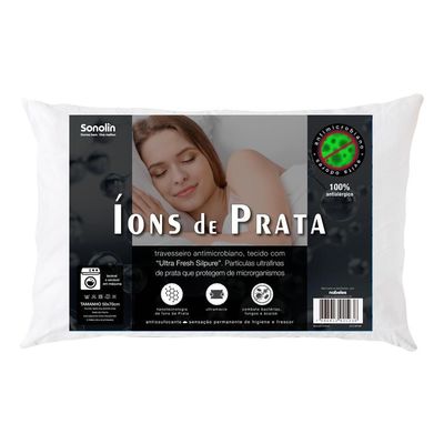 Travesseiro Sonolin Íons de Prata 50x70cm 4 Unidades Branco