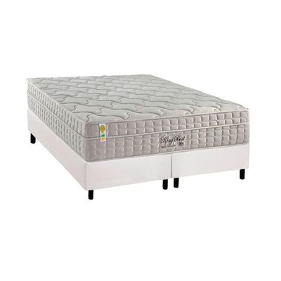 Conjunto Box Queen: Colchão Molas Anjos Ensacadas Masterpocket King Best New Clean + Base Crc Courano White(158x198)