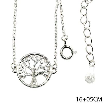 Pulseira Delicada Arvore Da Vida Prata 925