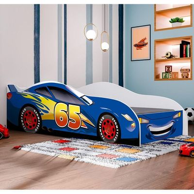 Cama Carro Infantil Personagens MDF Azul