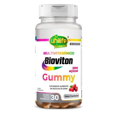 Kit 2 Gummy Multivitamínico Sabor Framboesa Unilife 30 Gomas