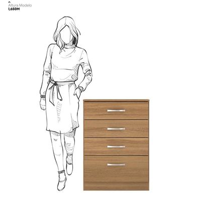 Cômoda 4 Gavetas Astral Amêndola Touch Amêndola Touch