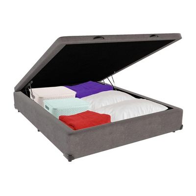 Cama Box Baú Viúvo 128x188 Cinza