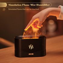 2 Em 1 Umidificador Difusor De Óleo Essencial Com Luz De Chama Noturna Preto