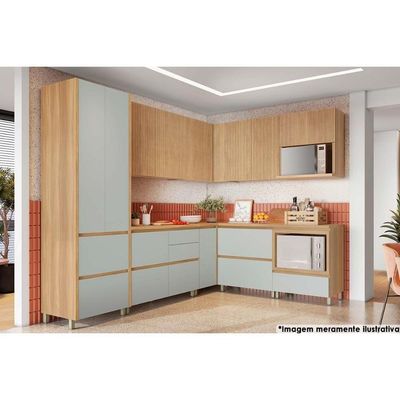 Balcão Cozinha P- Cooktop C- Tampo Rainha C- 1 Porta E 1 Nicho Forno 70 Cm Nature-verde - Nesher