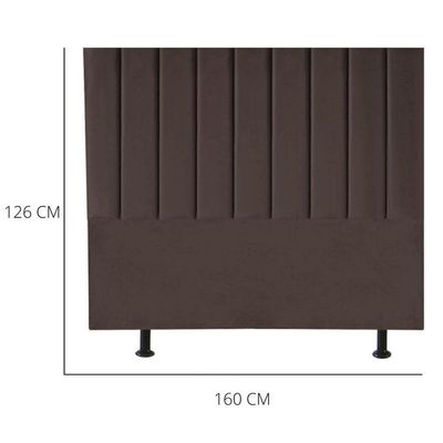 Cabeceira Cama Casal Queen Box 160 Cm Sara Suede E Frame Cor:marrom