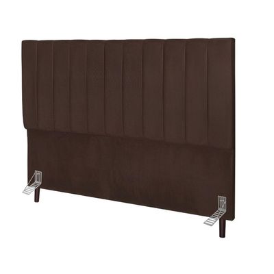 Cabeceira Cama Casal Queen Box 160 Cm Sara Suede E Frame Cor:marrom