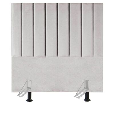 Cabeceira Estofada Cama Solteiro 90 Cm Luísa Suede E Frame Cor:cinza Claro