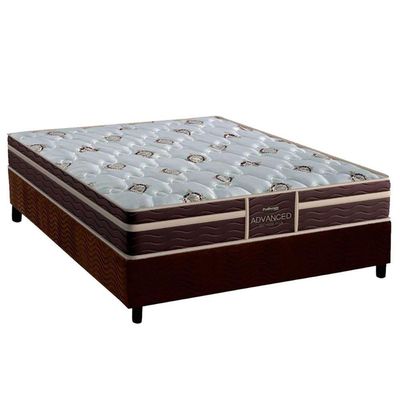 Conjunto Box Viúva Colchão Anatômico Probel Colchão D33 Firmepedic Prodormir Advanced Tech1500 Plus Brown + Base Crc Suede Brown(128x188)