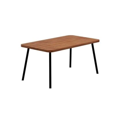 Mesa Para Cozinha Stellar 1597 Aço C-tampo Madeirado 160x90cm Nogal-preto - Carraro