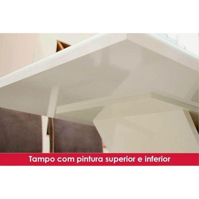 Mesa De Sala Jantar De Jantar Orus C- Tampo Madeirado 120x80cm Nature-nature-off White - Henn