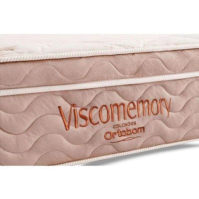 Cama Box Baú Queen Colchão Espuma D33 Ortobom Viscoelástico Apollo Viscomemory + Base Crc Suede Brown(158x198)