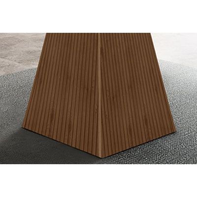 Mesa P- Cozinha Luna C- Tampo 90x90cm Flex Madeirado Vidro Canto Curvo - Imbuia-ripado 3d-off White - Rufato
