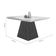 Mesa P- Cozinha Luna C- Tampo 90x90cm Flex Madeirado Vidro Canto Curvo - Imbuia-ripado 3d-off White - Rufato