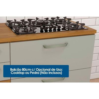 Cozinha Completa Princesa 4 Peças (1 Armário + 2 Balcões + 1 Paneleiro) C6p64 Freijo-off White - Nesher