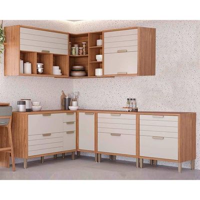 Cozinha Completa Eloise 7 Peças (3aéreos+4balcões) Cz027 Freijo-off White - Mgm
