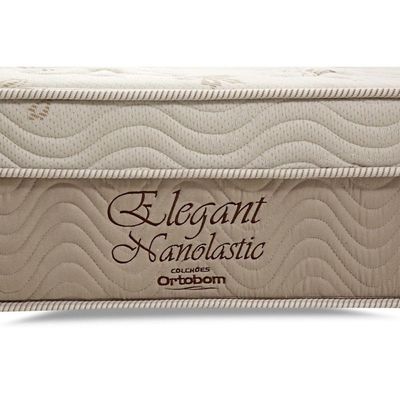 Cama Box Baú C/auxiliar Solteiro: Colchão Molas Ortobom Nanolastic Elegant + Base Crc Courano Branco(88x188)