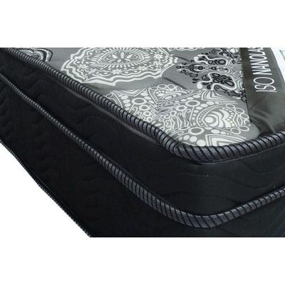 Cama Box Baú King Colchão Molas Bonnel Ortobom Nanolastic Fort Tech Iso + Base Crc Suede Black(193x203)
