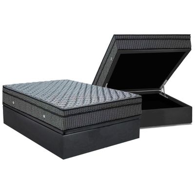 Cama Box Baú Casal Colchão Molas Bonnel Ortobom Hotelaria Nanolastic Orthotel Luxo + Base Crc Suede Gray(138x188)