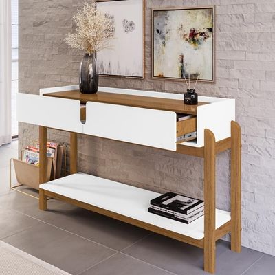 Aparador 2 Gavetas 50524 130cm Branco Cedro Dcasa Branco Cedro