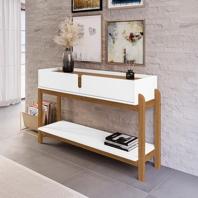 Aparador 2 Gavetas 50524 130cm Branco Cedro Dcasa Branco Cedro