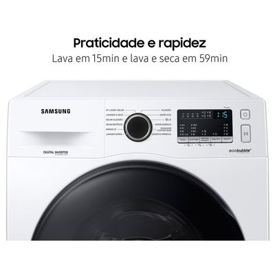 Lava e Seca Samsung Ecobubble 11 Kg Smart Check WD11A Branco / 220V