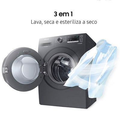 Lava e Seca Samsung Ecobubble 11 Kg Smart Check WD11A Inox Look / 220V