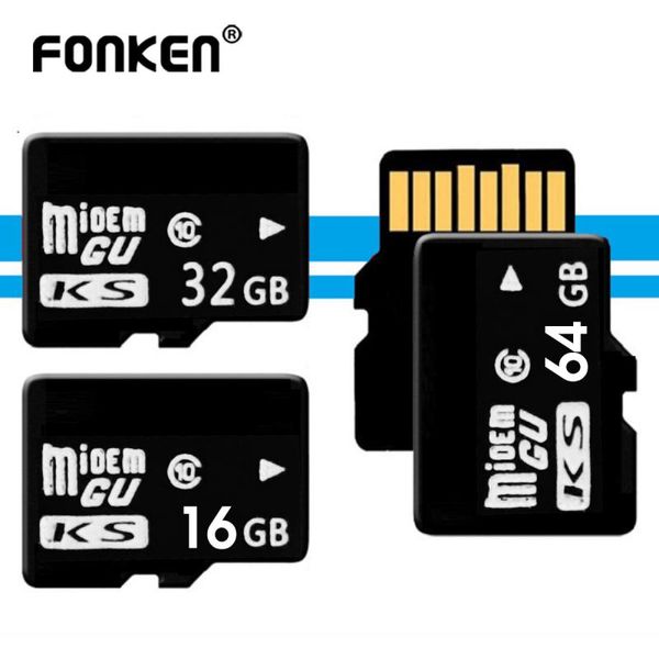 Cartão de Memória TF Fonken 8G 16G 32GB Alta Velocidade 32GB / Preto