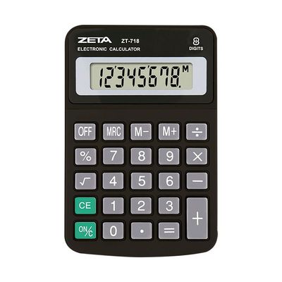 Calculadora De Mesa Zeta Zt718 8 Digitos Preta