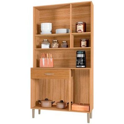 Cozinha Compacta Kits Paraná Golden com 6 Portas, 1 Gaveta e 1 Prateleira Freijó/Patina/Ripado