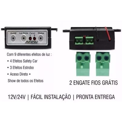 Modulo Central Strobo Estrobo Autopoli Reposição 12/24v Bivolt