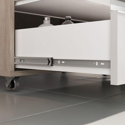 Conjunto Gabinete Banheiro Creta 60cm (gabinete+espelheira+cuba) Madeirado Branco