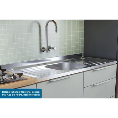 Cozinha Completa Marquesa 6 Peças ( 3 Aéreos + 3 Balcões) C6p42 Nature-verde - Nesher
