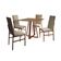 Conjunto De Jantar Mesa Mônaco Premium 90cm Imbuia Com 4 Cadeiras Estofadas Bege Base Cobre Preto