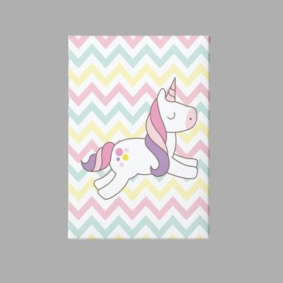 Quadro Decorativo Infantil - Pônei Mágico Com Arco-íris