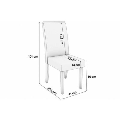 Cadeira Sala De Jantar 2cad142ng Kit 2 Un Nogueira-veludo Marrom A033 - Kappesberg