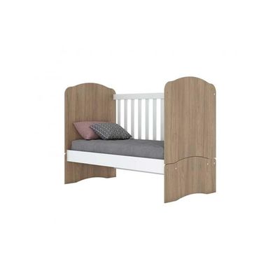 Quarto Infantil Completo Bala De Menta 2 Peças (1 Guarda Roupa + 1 Berço) Qi94 Branco - Henn