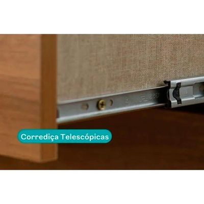 Cômoda De Quarto 1160 com 6 Gavetas com Espelho Noce - Carraro
