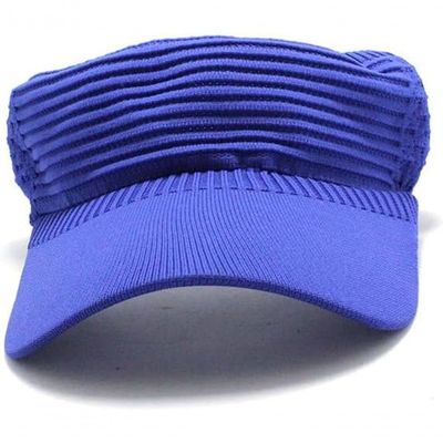 Viseira De Praia Feminina Boné Com Proteção Solar Aba Longa Azul Royal