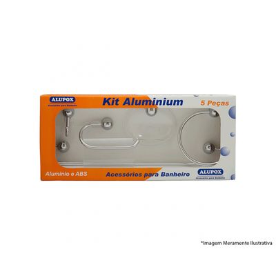Kit Banheiro Aluminium 5Pcs Crom