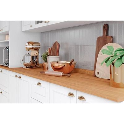 Cozinha 7 Peças (2 Armários + 1 Paneleiro + 2 Balcões + 2 Complementos) C5p46 Branco