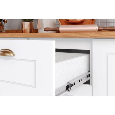 Cozinha 7 Peças (2 Armários + 1 Paneleiro + 2 Balcões + 2 Complementos) C5p46 Branco
