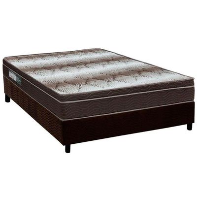 Cama Box Casal Colchão Ortopédico Ortobom Wood Light + Base Crc Suede Brown(138x188)