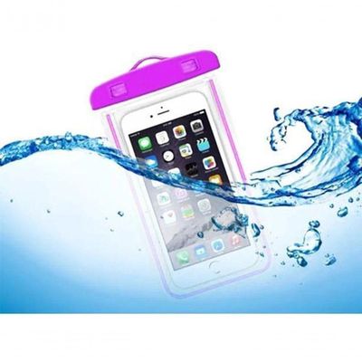 Capa Bolsa Celular A Prova D'água Proteção Mergulhos Lilás
