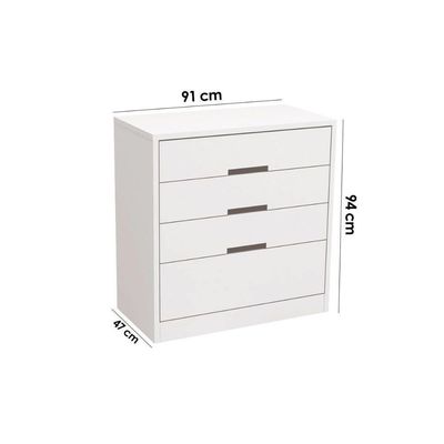 Guarda Roupa 2 Peças 1 Guarda Roupa + 1 Cômoda QC105 Branco QC12 Kappesberg
