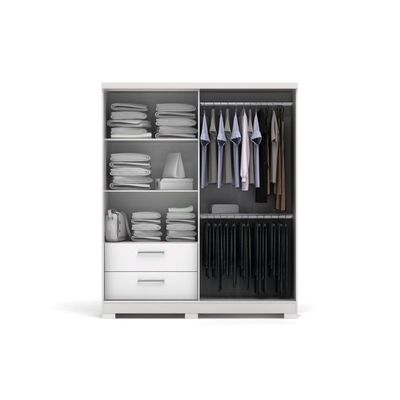 Guarda Roupa 2 Peças 1 Guarda Roupa + 1 Cômoda QC105 Branco QC12 Kappesberg